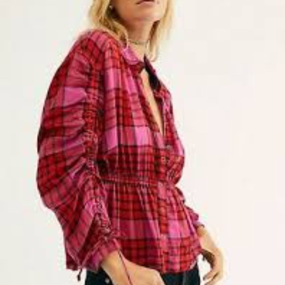 Free People Pacific Dawn Plaid Shirt - Picture 3 of 9